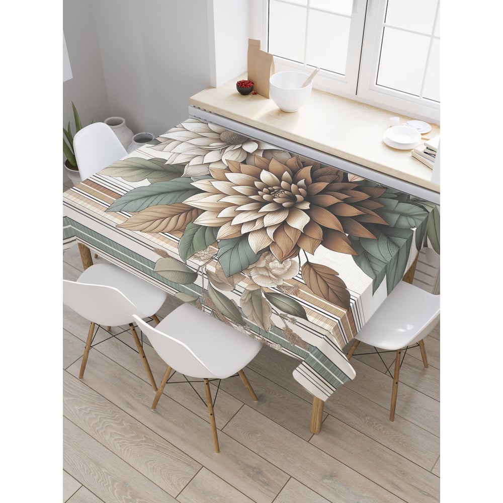 Изображение товара Прямоугольная тканевая скатерть JoyArty 145х180 см с цветочным рисунком