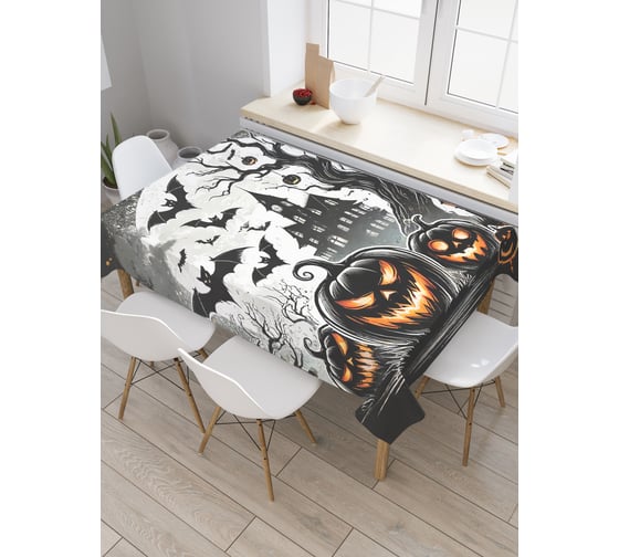 Изображение товара Прямоугольная тканевая скатерть на стол с рисунком JoyArty Ночь страха 145х180 см, серия Хэллоуин tc_sd3931_180x145