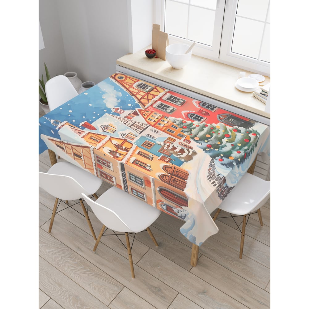 Изображение товара Прямоугольная тканевая скатерть JoyArty Новогодняя елка 120х145 см