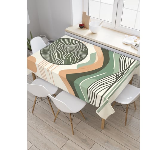 Изображение товара Прямоугольная тканевая скатерть на стол с рисунком JoyArty Солнце горы 145х180 см tc_sd3555_180x145