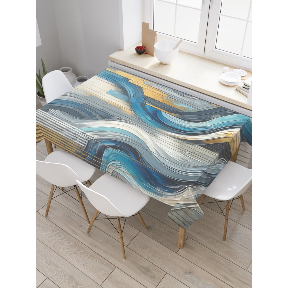 Изображение товара Прямоугольная тканевая скатерть JoyArty 145x180 см сатен акварельный дизайн