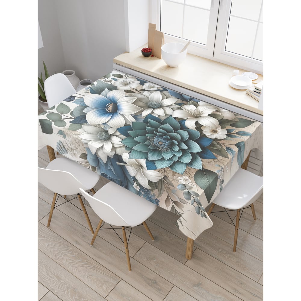 Изображение товара Прямоугольная тканевая скатерть JoyArty с рисунком сухоцветов 145х180 см