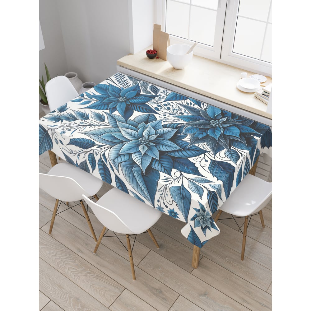 Изображение товара Прямоугольная тканевая скатерть JoyArty 145х180 см с рисунком листьев