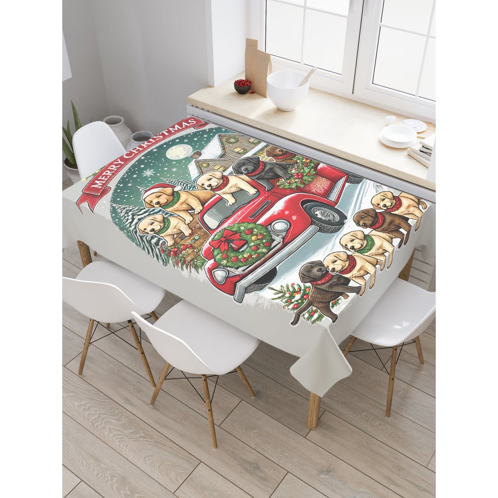 Изображение товара Прямоугольная тканевая скатерть JoyArty 145х180 см Новый Год и Рождество