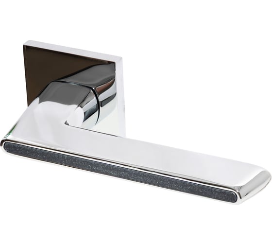 Изображение товара Ручка Doorlock DL Boho A51S Slim CP/Black полированный хром/черный, квадратная розетка, толщина двери 35-55 мм 73243
