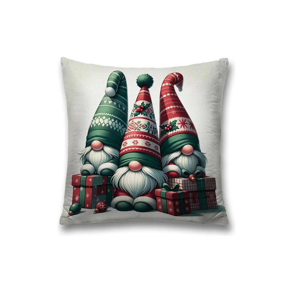 Изображение товара Декоративная наволочка JoyArty Три гнома 45x45 см новогодняя