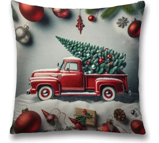 Изображение товара Декоративная наволочка на молнии JoyArty Елочка к празднику 45x45 см, серия Новый год и Рождество sl_sd3861