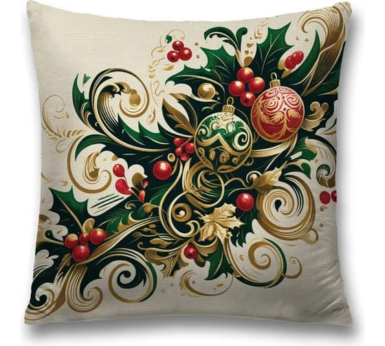 Изображение товара Декоративная наволочка на молнии JoyArty Нарядные игрушки 45x45 см, серия Новый год и Рождество sl_sd3914