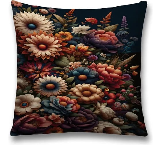 Изображение товара Декоративная наволочка на молнии JoyArty Осенние цветы 45x45 см sl_sd3420