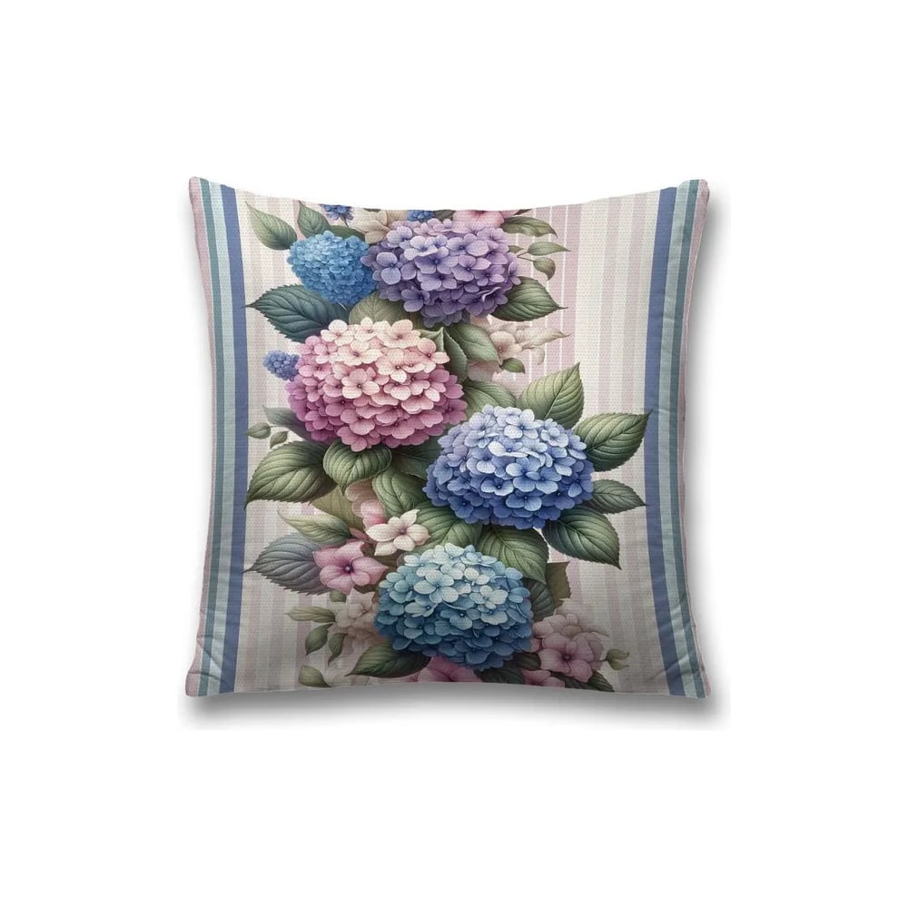 Изображение товара Декоративная наволочка на молнии JoyArty Гортензия 45x45 см для интерьера