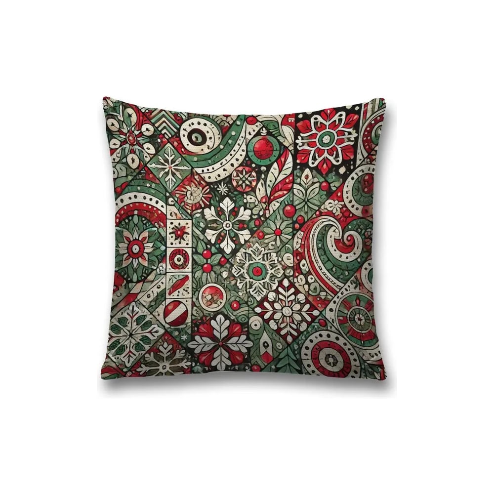 Изображение товара Декоративная наволочка на молнии JoyArty 45x45 см Новогодний орнамент