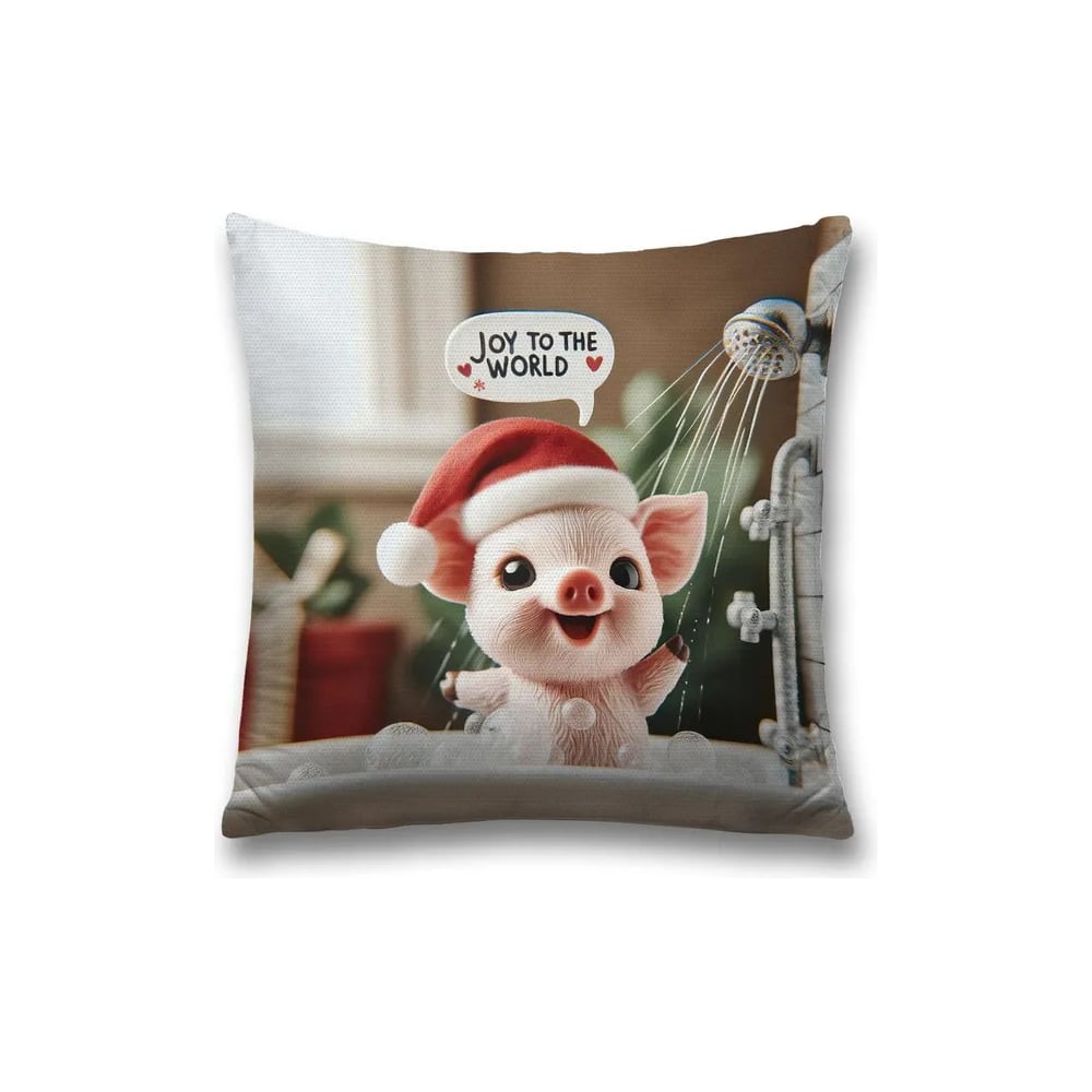 Изображение товара Декоративная наволочка JoyArty Радость миру 45x45 см новогодний дизайн