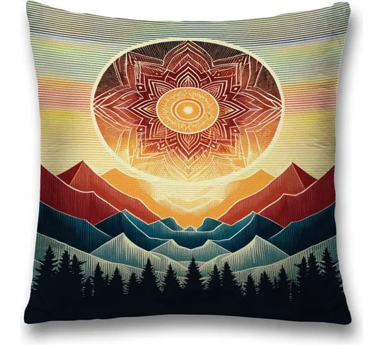 Изображение товара Декоративная наволочка на молнии JoyArty Лотос над горами 45x45 см sl_sd3451