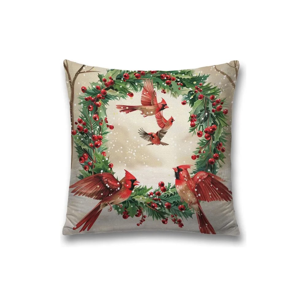 Изображение товара Декоративная наволочка JoyArty Рождественский венок 45x45 см новогодний стиль