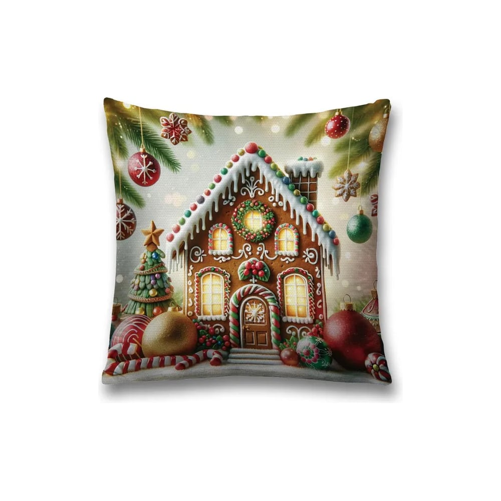 Изображение товара Декоративная наволочка JoyArty Пряничный домик 45x45 см серия Новый год