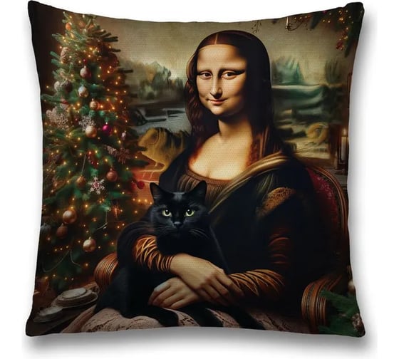 Изображение товара Декоративная наволочка на молнии JoyArty Уютным вечером 45x45 см, серия Новый год и Рождество sl_sd3893