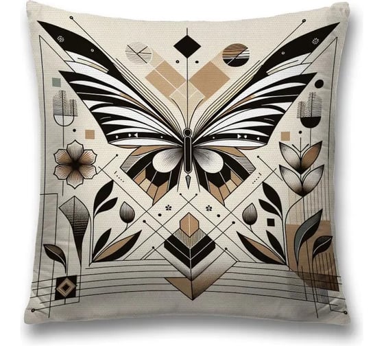 Изображение товара Декоративная наволочка на молнии JoyArty Бабочка линиями 45x45 см sl_sd3544