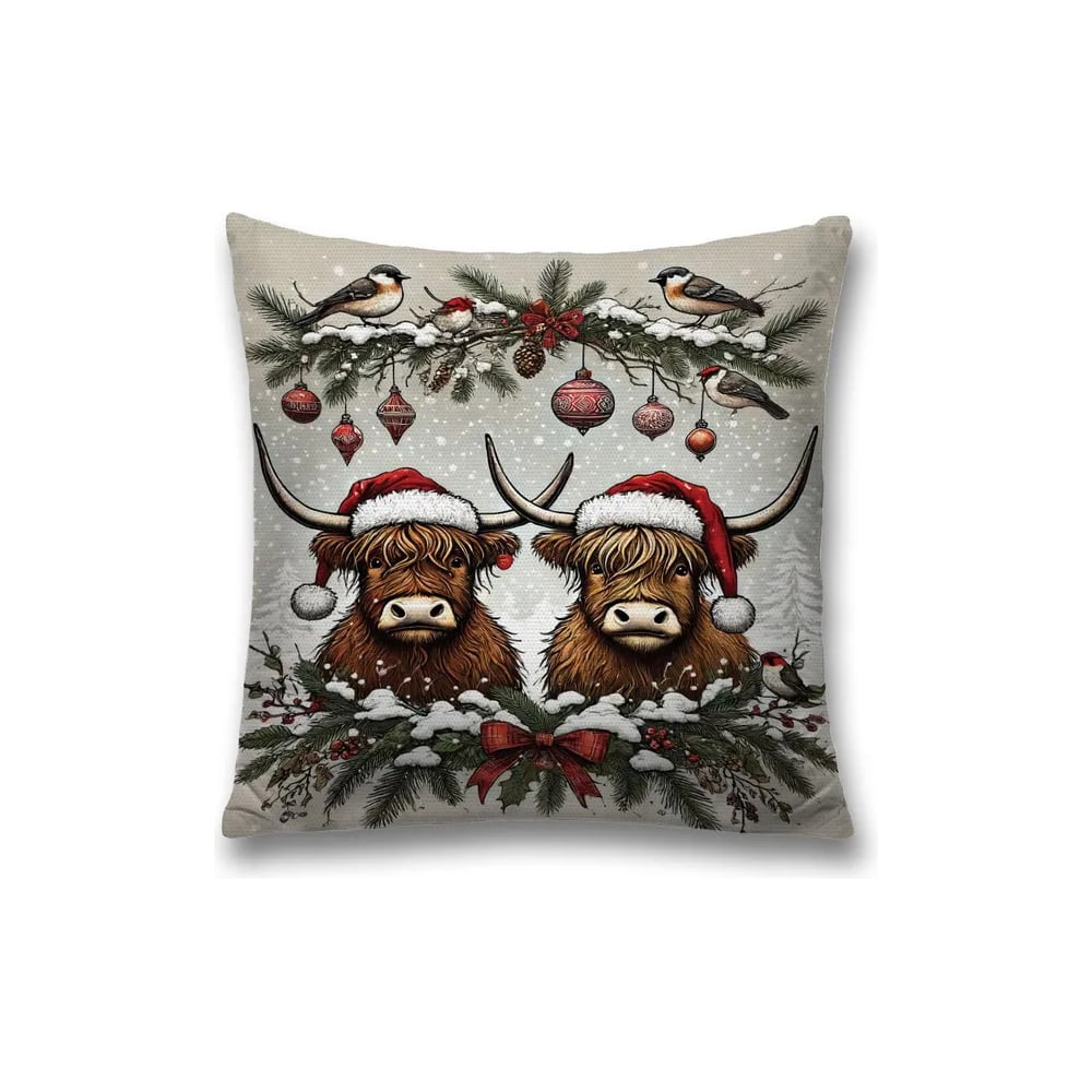 Изображение товара Декоративная наволочка JoyArty Новогодние быки 45x45 см
