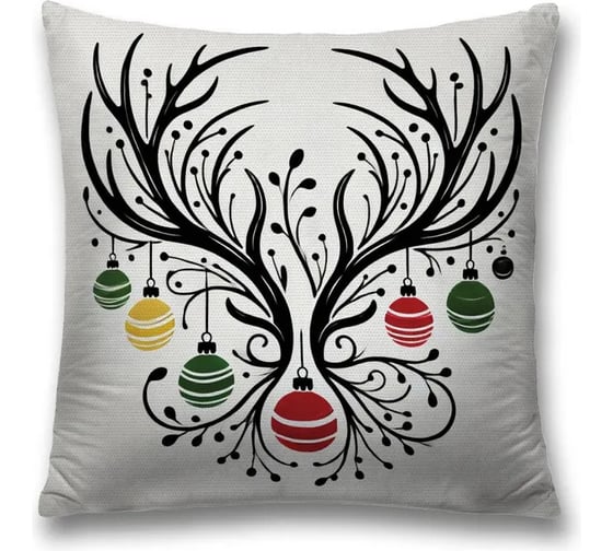 Изображение товара Декоративная наволочка на молнии JoyArty Древо в украшениях 45x45 см, серия Новый год и Рождество sl_sd3962