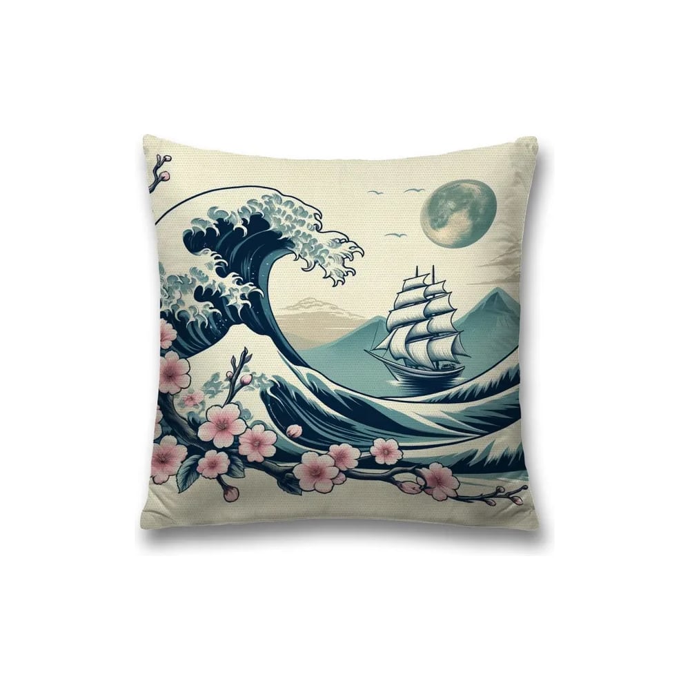 Изображение товара Декоративная наволочка JoyArty Корабль на волнах 45х45 см