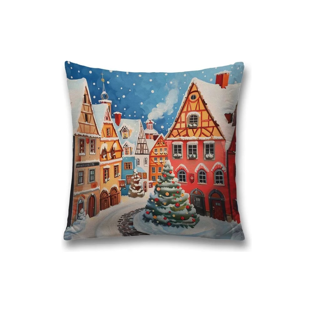 Изображение товара Декоративная наволочка на молнии JoyArty Новогодняя елка 45x45 см