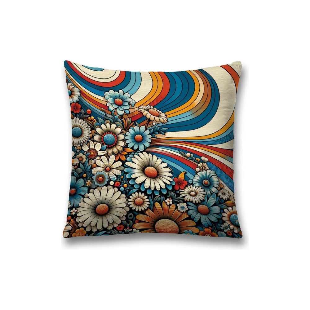 Изображение товара Декоративная наволочка на молнии JoyArty 45x45 см ромашки яркий дизайн