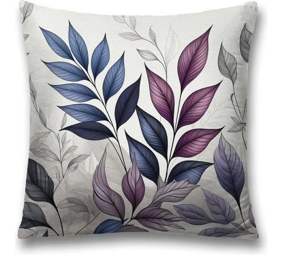 Изображение товара Декоративная наволочка на молнии JoyArty Листья бледные 45x45 см sl_sd3505