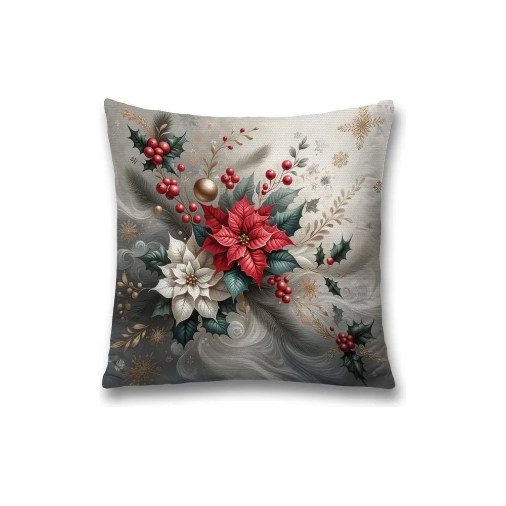 Изображение товара Декоративная наволочка на молнии JoyArty Листва в мраморе 45x45 см, серия Новый год и Рождество sl_sd3909