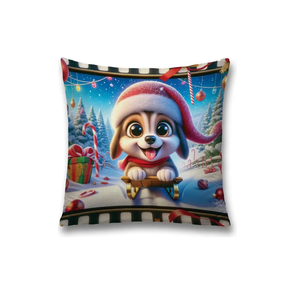 Изображение товара Декоративная наволочка JoyArty "Прогулка в лесу" 45x45 см, новогодний дизайн