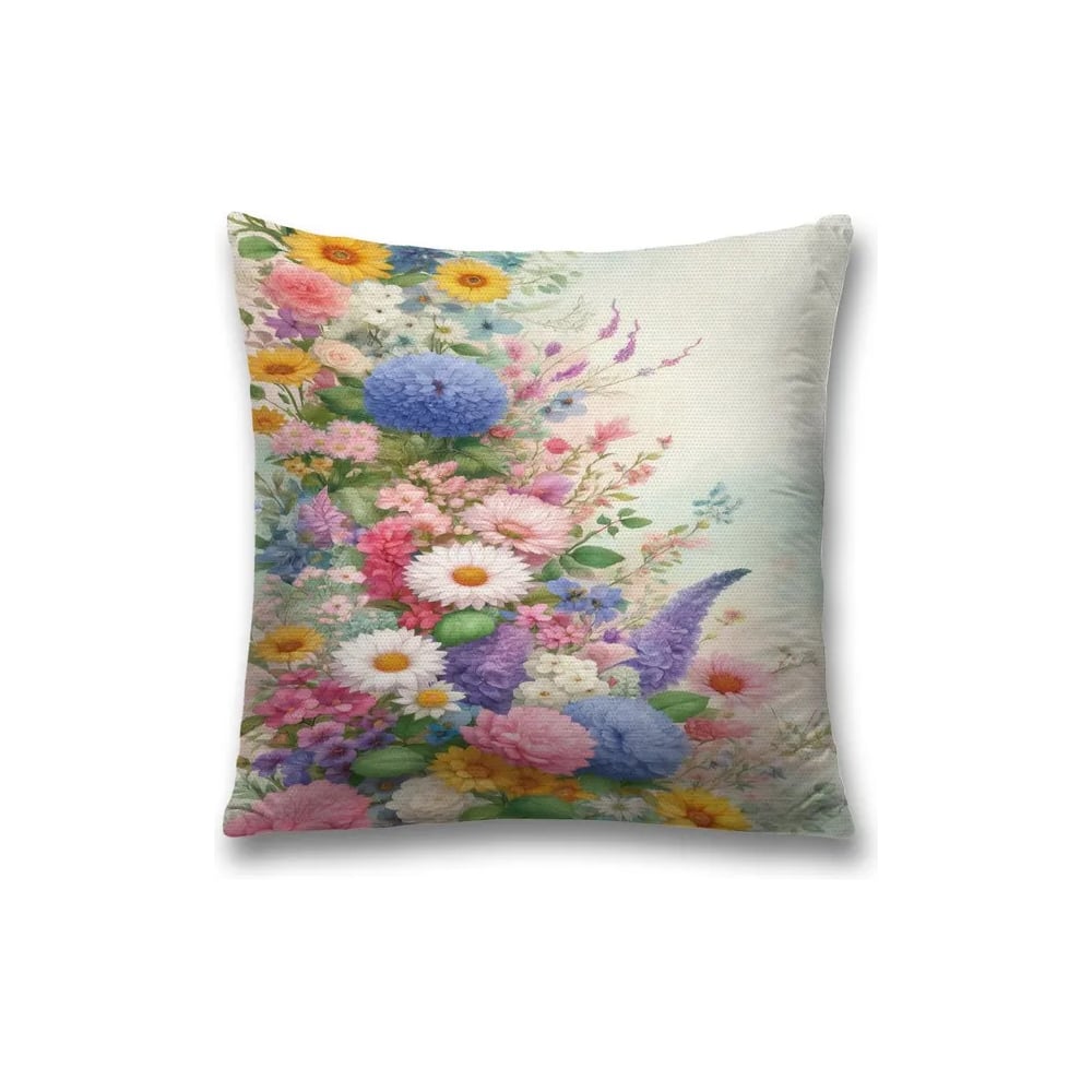 Изображение товара Декоративная наволочка на молнии JoyArty 45x45 см цветы разноцветная