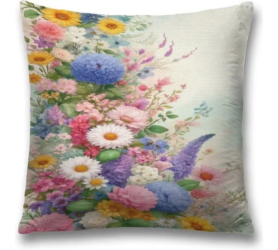 Изображение товара Декоративная наволочка на молнии JoyArty Цветы в поле 45x45 см sl_sd3427