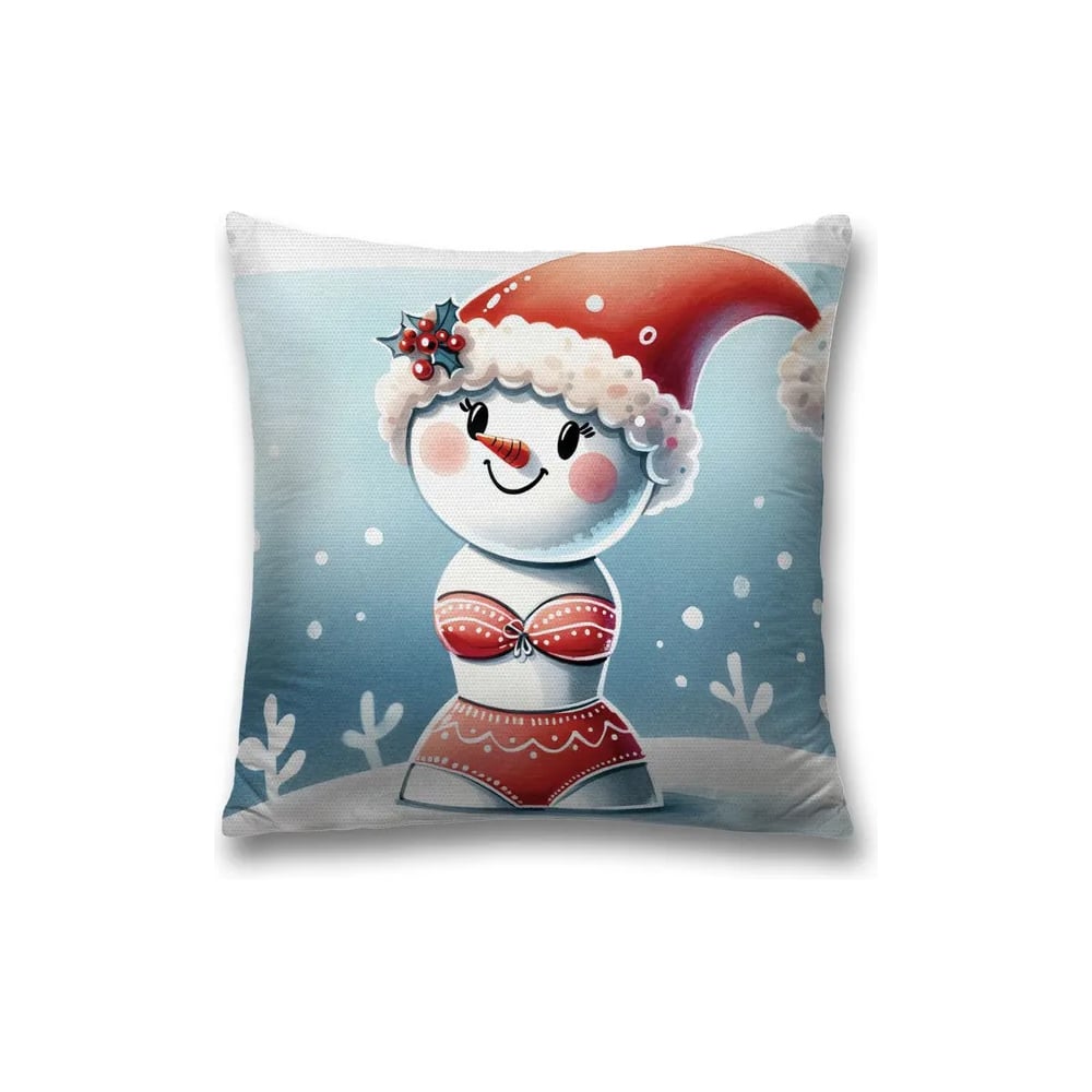 Изображение товара Декоративная наволочка JoyArty Снеговик бикини 45x45 см