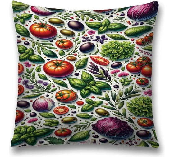 Изображение товара Декоративная наволочка на молнии JoyArty Дачные овощи 45x45 см sl_sd3414