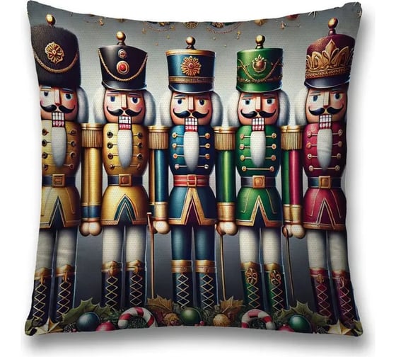 Изображение товара Декоративная наволочка на молнии JoyArty Солдатики в строю 45x45 см, серия Новый год и Рождество sl_sd3932