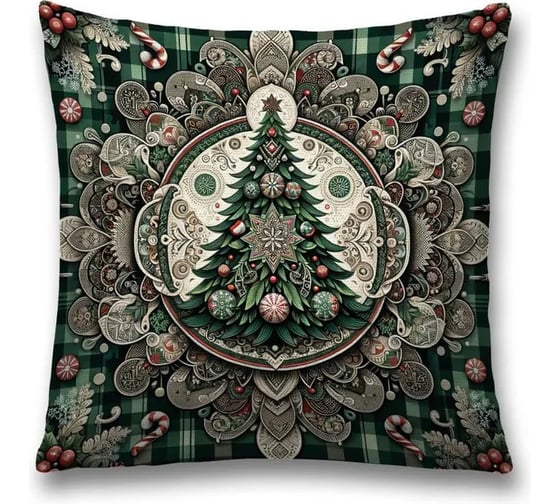 Изображение товара Декоративная наволочка на молнии JoyArty Нарядная елочка 45x45 см, серия Новый год и Рождество sl_sd3910