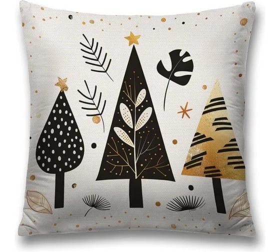 Изображение товара Декоративная наволочка на молнии JoyArty Стройные елочки 45x45 см, серия Новый год и Рождество sl_sd4006