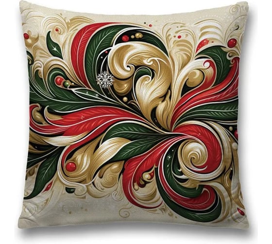 Изображение товара Декоративная наволочка на молнии JoyArty Узоры краской 45x45 см, серия Новый год и Рождество sl_sd3919
