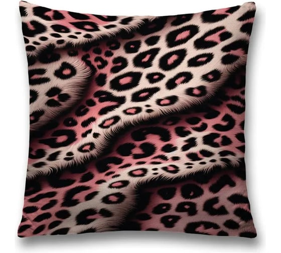Изображение товара Декоративная наволочка на молнии JoyArty Розовый леопард 45x45 см sl_sd3434