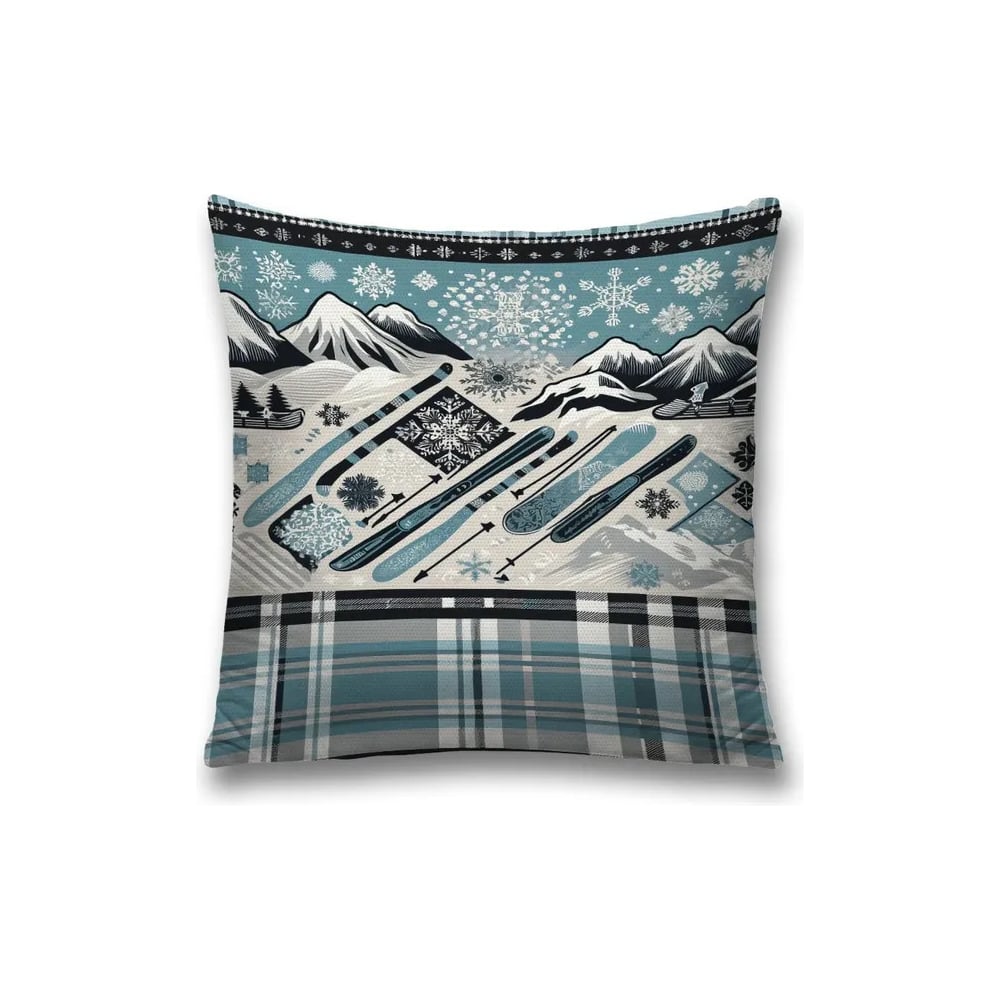 Изображение товара Декоративная наволочка на молнии JoyArty Горный склон 45x45 см новогодний стиль