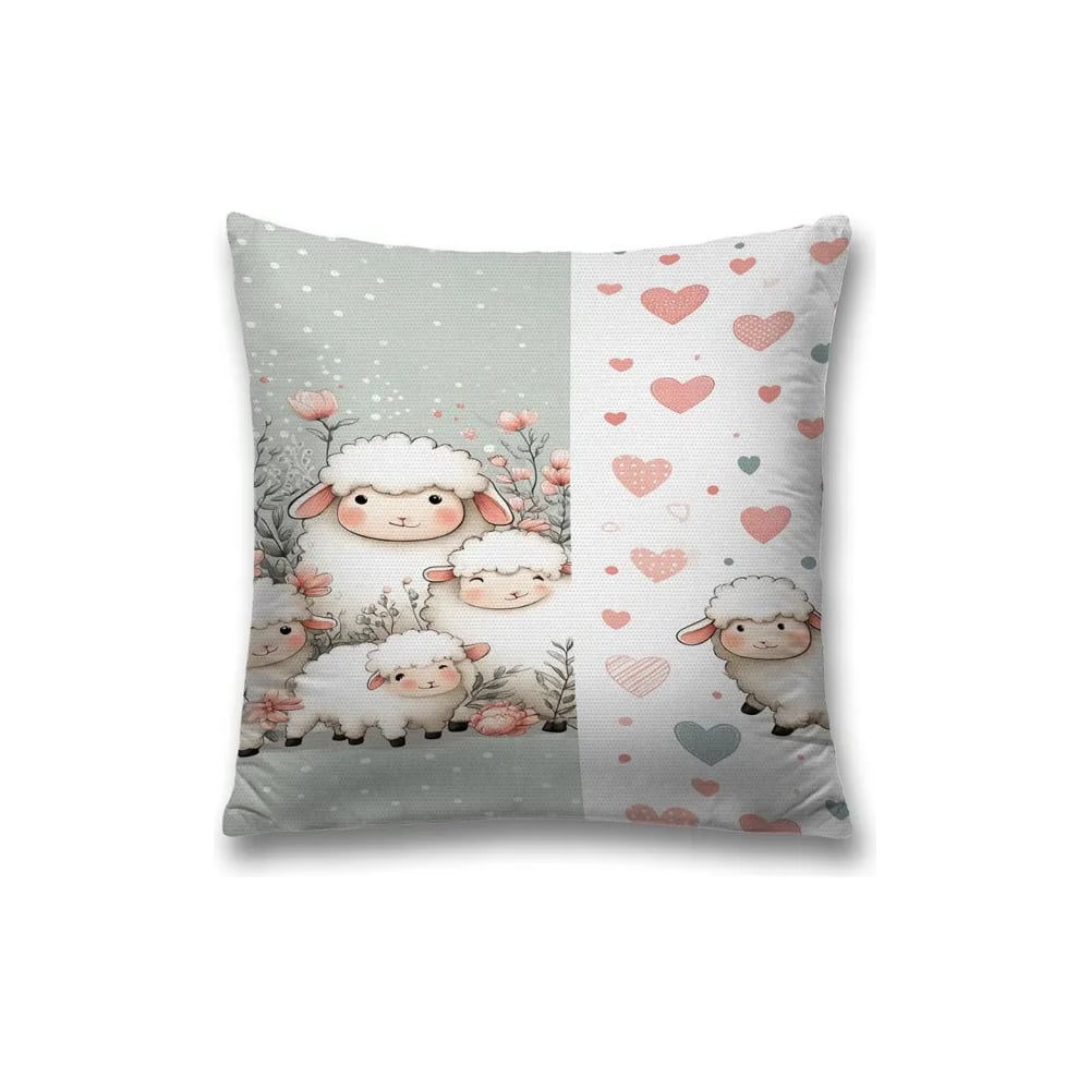Изображение товара Декоративная наволочка на молнии JoyArty овечки 45x45 см разноцветная