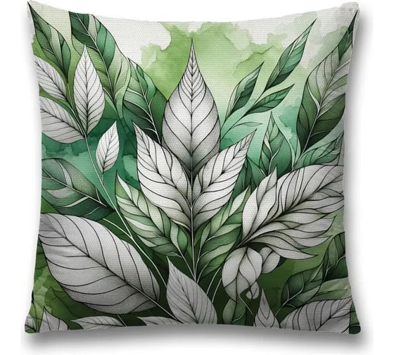 Изображение товара Декоративная наволочка на молнии JoyArty Рисунок листьев 45x45 см sl_sd3477
