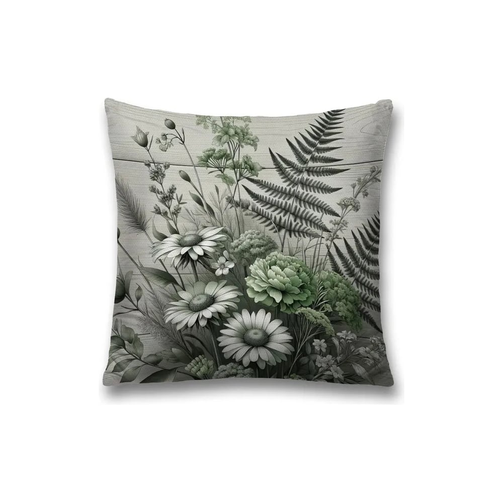 Изображение товара Декоративная наволочка на молнии JoyArty Зеленая композиция 45x45 см