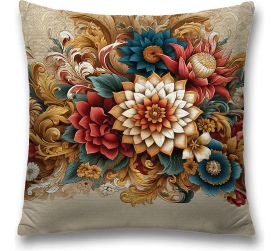 Изображение товара Декоративная наволочка на молнии JoyArty Сухой букет 45x45 см sl_sd3529