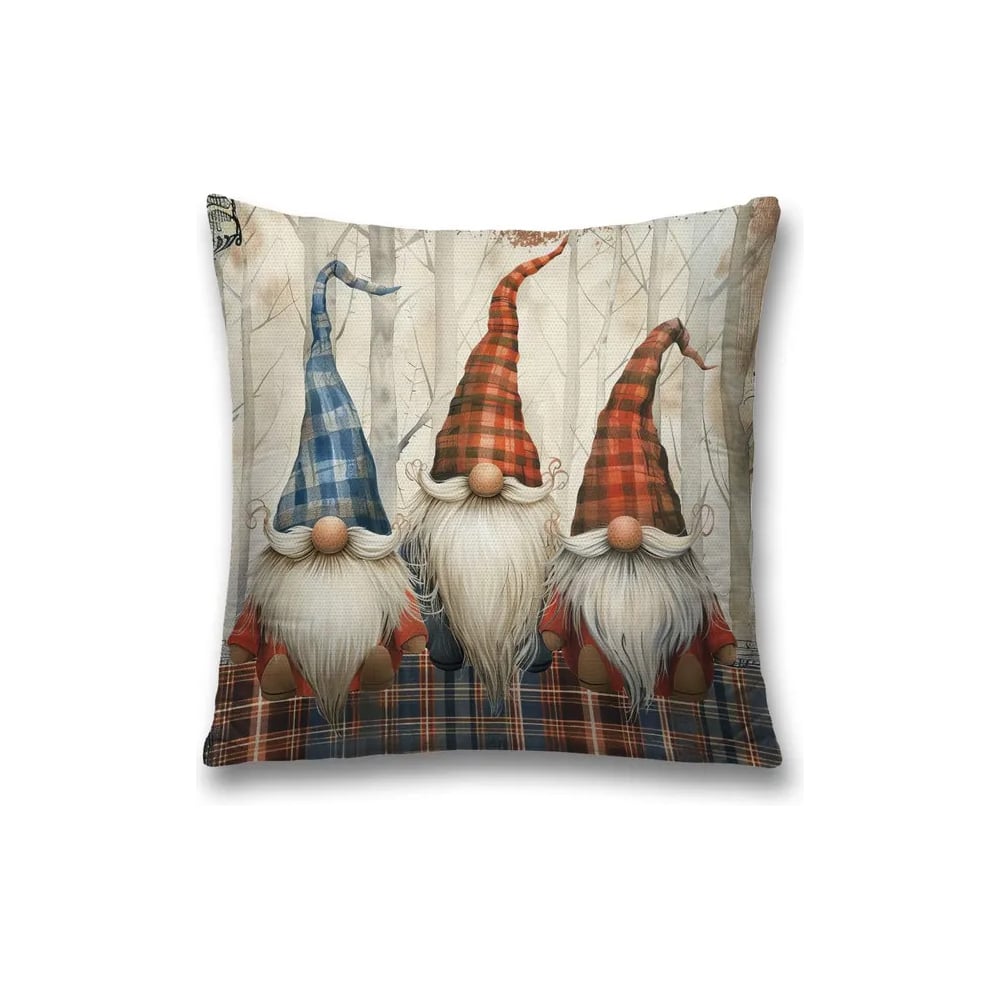 Изображение товара Декоративная наволочка на молнии JoyArty Три бородача 45x45 см новогодняя