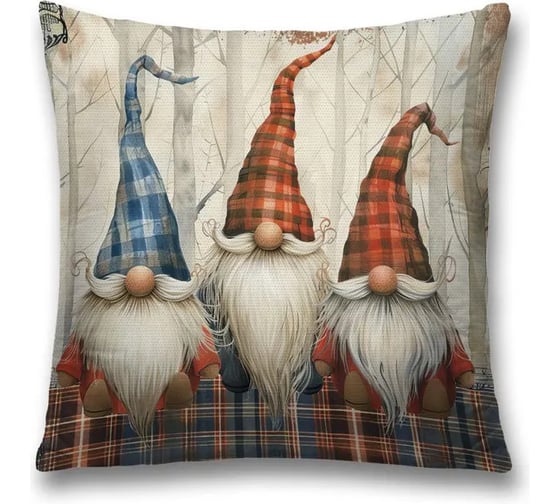 Изображение товара Декоративная наволочка на молнии JoyArty Три бородача 45x45 см, серия Новый год и Рождество sl_sd3993