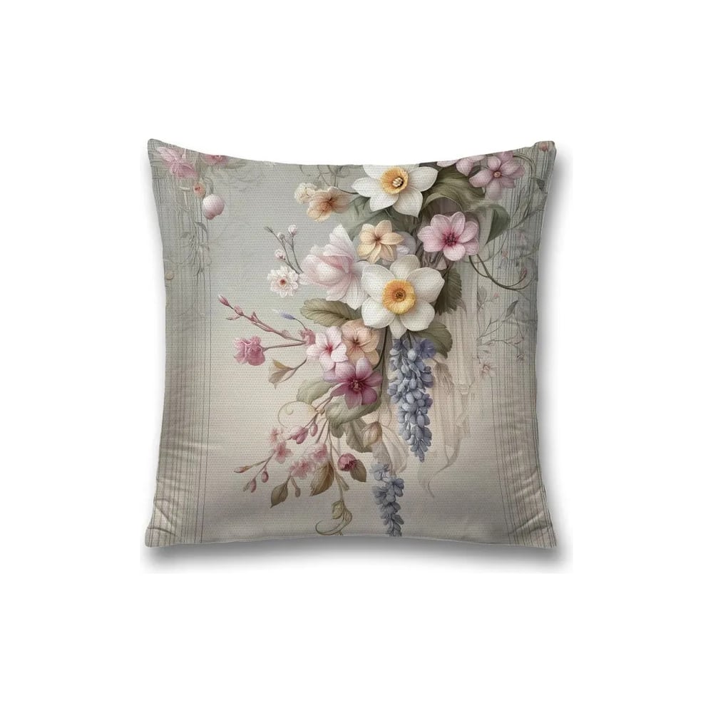 Изображение товара Декоративная наволочка на молнии JoyArty 45x45 см стиль цветы разноцветная