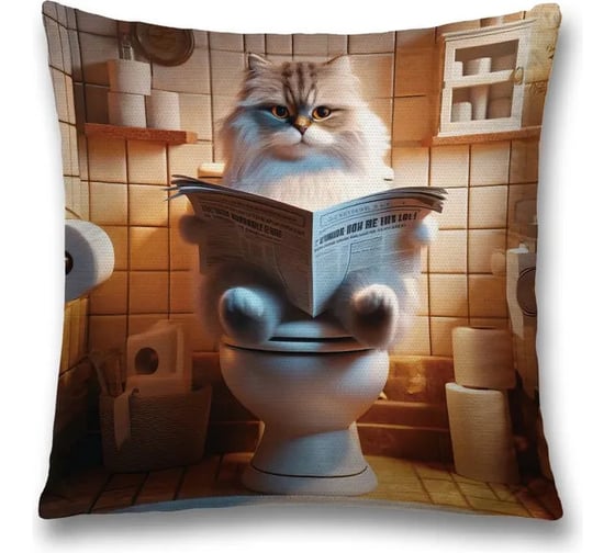 Изображение товара Декоративная наволочка на молнии JoyArty Кот отдыхает 45x45 см sl_sd3478