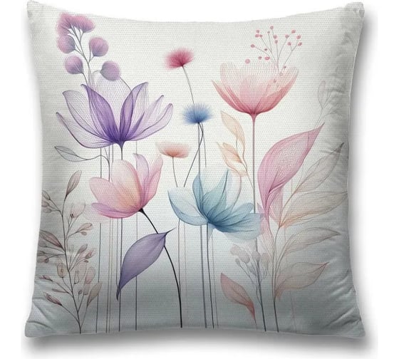 Изображение товара Декоративная наволочка на молнии JoyArty Легкие цветы 45x45 см sl_sd3504