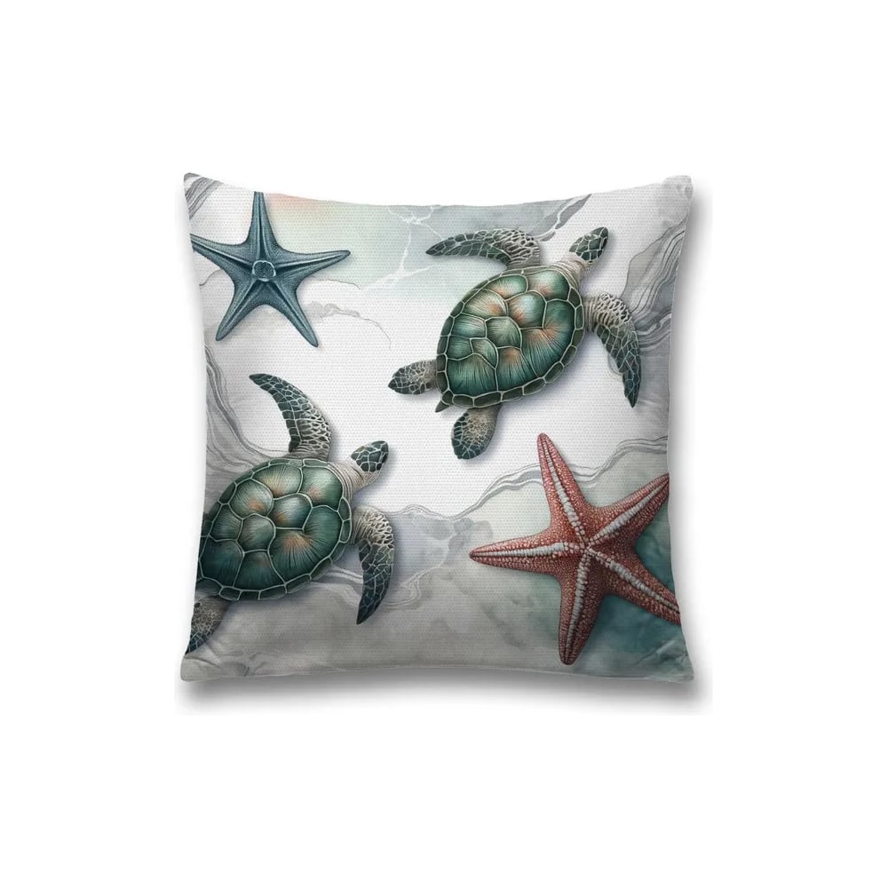 Изображение товара Декоративная наволочка на молнии JoyArty Черепахи 45x45 см мраморный стиль