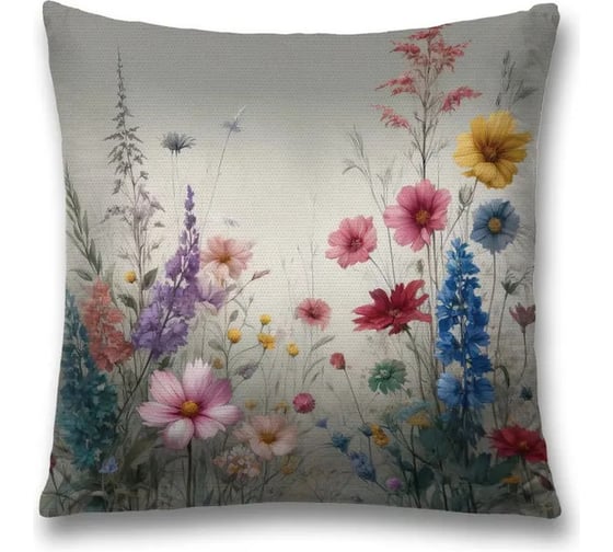 Изображение товара Декоративная наволочка на молнии JoyArty Цветы в тумане 45x45 см sl_sd3479
